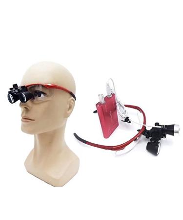 BoNew Portable Surgical Binocular 2.5x420mm Optical Glass 3W LED Headlight Red