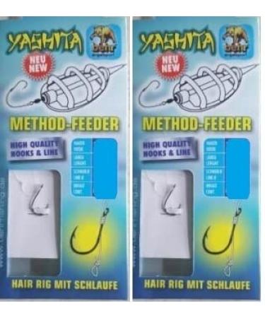 Set: 2 packs (12 pieces) Method feeder - front compartment/elastic Bait hair hair loop mono monofil braided rig from Behr hook size after choosing carp hook size 10 with loop