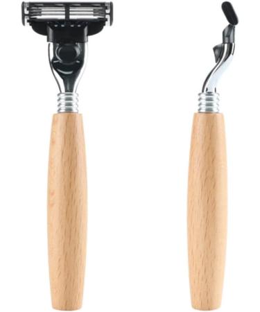 Buy Safety Wood Handle Double Edge Shaver - Portable Reusable Beard Cleaning Tool for Men & Women | Fast International Shipping - Buy Online on GoSupps.com