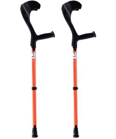 Forearm Crutches Adjustable Adjustable Forearm Crutches of - Lightweight Cuff Crutch - Adjustable Standard and high Adult Anti-Slip Shock Absorber Orange Lightweight Arm Crutch Journey
