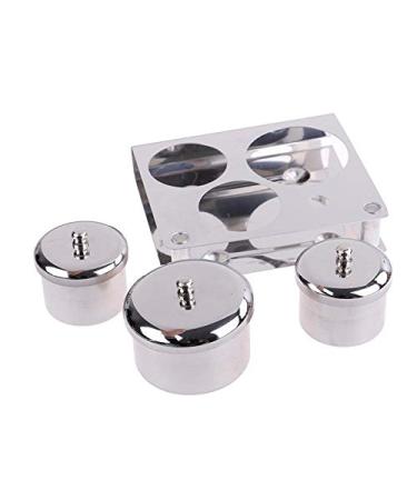 Piaopiaoniu 3-Piece Stainless Steel Nail Art Equipment Cups with Lids - Acrylic Liquid & Powder Holders for Nail Tools - Buy Online on GoSupps.com