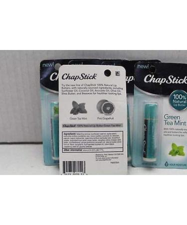ChapStick 100% Natural Lip Butter Green Tea Mint 0.15 oz - Pack of 3 - Buy Online on GoSupps.com
