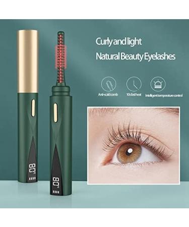 Ycagrain Electric Heated Eyelash Curler USB Rechargeable Mini Eyelashes Curler Quick Heating Natural Eyelash Curler(Dark Green) - Buy Online on GoSupps.com