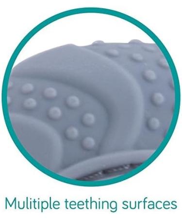 Nuby Soothing Teething Mitten (Grey) - 2 Pack with Hygienic Travel Bag - Buy Online on GoSupps.com
