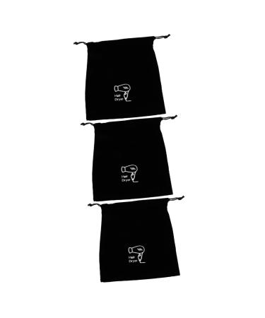 Beavorty Makeup Bag Large 3 Pcs Hair Dryer Storage Bag Black Purse Hair Dryer Organizer Hair Dryer Drawstring Bag Modeling Hat