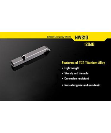 Nitecore NWS10 TC4 Titanium Outdoor Emergency Whistle - 120 Decibels - Buy Online on GoSupps.com
