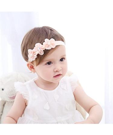 4 Pack Baby Girls Flower Headbands - Elastic Nylon Hair Accessories for Newborns | Perfect for Parties & Weddings - Buy Online on GoSupps.com