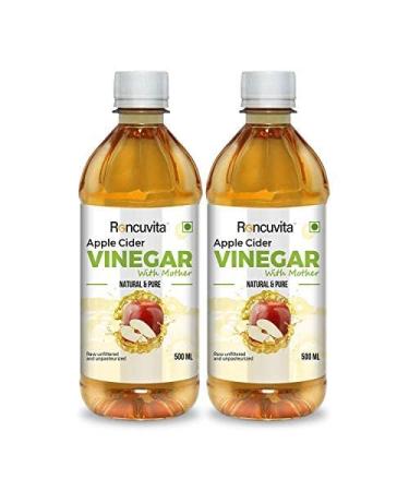 PUB RONCUVITA Body Detox Apple Cider Vinegar for Men and Women with"The Mother" Improves Digestion and Skin Health 500 ML Set of 2