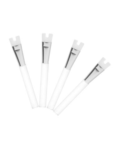 PLAFOPE 4pcs Nose Shadow Highlighter Brush Do Not Eat Powder Nose Shadow Brush Miss White Aluminum Tube