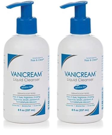 Vanicream Liquid Cleanser - 8 fl oz Unscented Gluten-Free Formula for Sensitive Skin (Pack of 2) 8 Fl Oz (Pack of 2) Cleanser