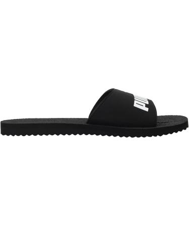 PUMA Unisex Purecat Slides 44.5 EU - Stylish Black & White Footwear for Adults | International Shipping Available - Buy Online on GoSupps.com