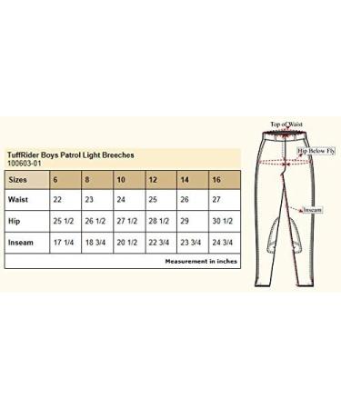 TuffRider Boys Patrol Light Knee Patch Breeches 10 - Light Tan - Top Quality Riding Breeches for Boys - Buy Online on GoSupps.com