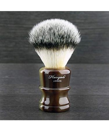 New shaving horn collection razor brush - silver lace roofs synthetic fiber bristle - new grip design - luxury horn resin - extraordinary comfort and low maintenance