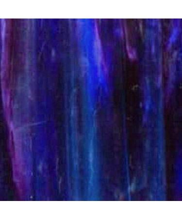 Wissmach Stained Glass Sheet and Mosai Glass: Blue w/Streaks of Purple & White Opal (8"x6"-1 Sheet) by BiNARi Glass Studio