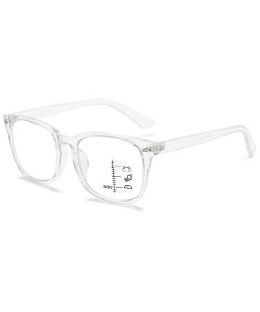 Vevesmundo blue light filter Reading glasses Multifocals Progressive men Women's visual aid reading aid+1.0 +1.5 +2.0 +2.5 +3.0 +3.5 +4.0 varifocal lights - 1 piece transparent 1.0 x