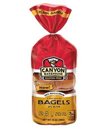 Canyon Bakehouse Gluten-Free Presliced Plain Bagels (4 Bagels Per Pack) Plain 14 Ounce (Pack of 1)