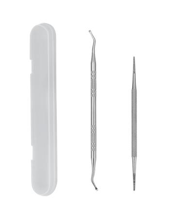 EIROVYA Nail cleaner for ingrown toenails professional nail care ingrown toenails file & lifter kit corner lifter foot care tools stainless steel a A
