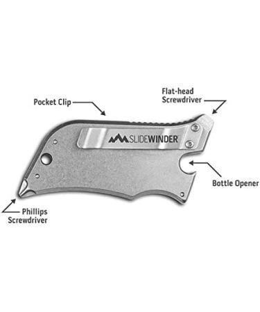 Outdoor Edge SlideWinder Multitool - Utility Knife with Replaceable Razor Blade, Screwdrivers, Prybar, Bottle Opener, Pocket Clip, Auto-Retracting Blade Orange - Buy Online on GoSupps.com