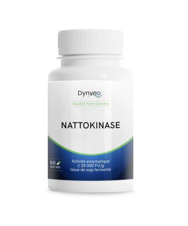 Nattokinase with high enzymatic activity = 20,000 FU/g - Plant origin from soybeans non-GMO - 100 mg / 60 vegetable capsules (pullulan) - vitamin K2 free. Dynveo