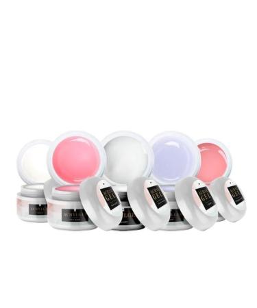 Lynis Nailshop Lynis-Nailshop.de Value pack of acrylic gel nails 5 mixed colors in a convenient pack combination for creative nail sculpting with polygel technology odorless and free