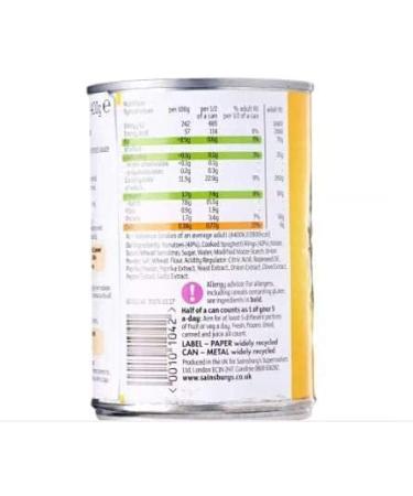  Sainsbury's Sainsbury's Spaghetti Rings in Tomato Sauce 400g Spaghetti rings in a tasty tomato sauce - Buy Online on GoSupps.com