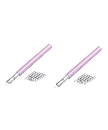 FRCOLOR 2 Sets Coloured Pen Nail Brush Gel Nail Kit Gel Nail Polish Kit Nail Painting Pens Nail Art DIY Pen Nail Art DIY Painting Tool Drilling Metal Manicure