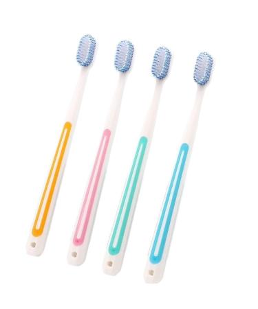 Medium-head toothbrush for adults soft bristles spiral brush 6 independent packages (2Red2blue2yello) suitable for home use 6 toothbrushes