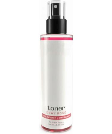 Dewy Rose Toner/Formulated with Rose De Mai Niacinamide & Vitamin B5/ Radiant & Rejuvenated Skin/Pore Tightening Toner (150Ml).