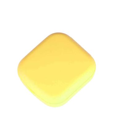 ulafbwur Portable Plastic Contact Lens Storage Box Case for Glasses Mirror Yellow