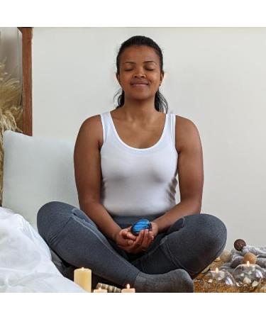 Eusice Labradorite Natural Healing Stone - 100% Handmade Ethical Anti-Stress & Relaxation Gem for Wellness Meditation & Yoga (60g-80g) - Buy Online on GoSupps.com