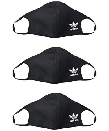 Adidas Originals Standard Face Covers 3-Pack Black/White Medium/Large (Pack of 3)