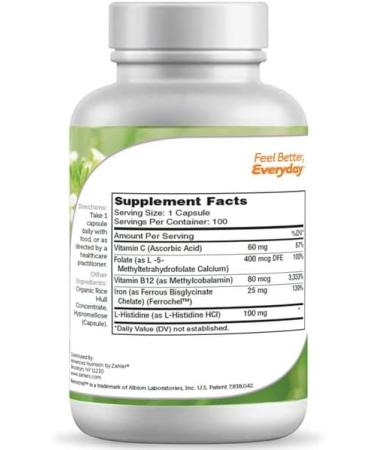 Zahlers Iron Complex: 100 Capsules Blood Building Supplement with Ferrochel - Buy Online on GoSupps.com