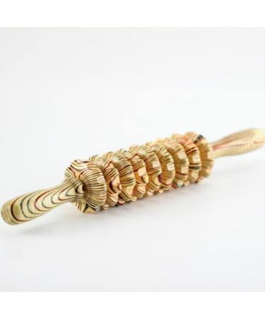 9-Wheel Wooden Belly Fitness Roller - Multifunctional Muscle Relaxing Tool for Anti-Cellulite & Back Massage | International Shipping - Buy Online on GoSupps.com