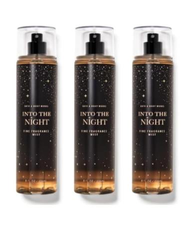 Bath and Body 3 Pack FINE FRAGRANCE MIST 8 fl oz / 236 mL (Packaging may Vary) (INTO THE NIGHT)