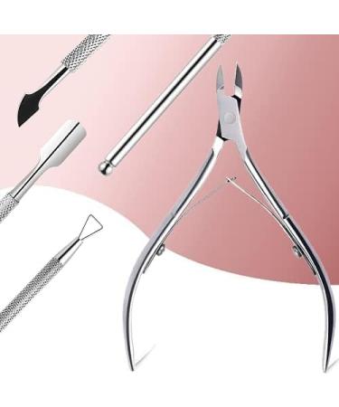 Cuticle Scissors with Cuticle Pusher Set 6-Piece Nail Trimmer Set Cuticle Scissors Cuticle Fork Nail Cleaning Brush Stent File Nail Steel Pusher Triangular Nail Pusher Stainless Steel (02) - Buy Online on GoSupps.com