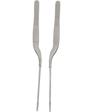 Pack of 2 Curved Stainless Steel Tweezers with Corrosion Protection - Ideal for Hearing Aids | International Shipping Available - Buy Online on GoSupps.com