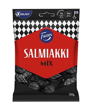 Fazer Salmiakki Mix Finnish Licorice Candy Pack of 10 Bags 180g