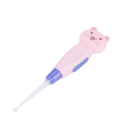 Cute Cartoon LED Flashlight Earpick Earwax Remover ABS Sanitary Flashlight Function for Baby Care (Pink Cat