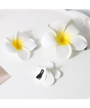 hgnxa Realistic Plumeria Flower Hairpin Elegant Wedding Hairclip Sweet Duckbill Clip Side Pin Nonslip Barrettes for Hair Shape - Buy Online on GoSupps.com