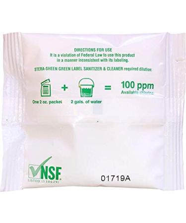 Stera-Sheen Green Label Sanitizer Packets Box of 100 x 2 Ounce Portion Sachets by Purdy Products SSG1002 - Buy Online on GoSupps.com