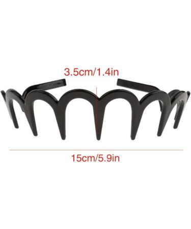 Unisex Wavy Headband Black Spring Wavy Metal Hair Band with Long Teeth Hairhoop Sports Headband Headwear Accessories Black 1pc Wavy Metal Hair Band - Buy Online on GoSupps.com