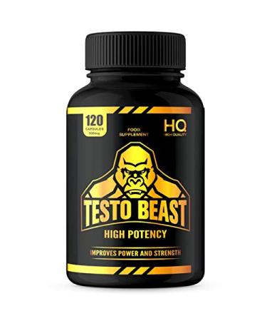 Test Booster for Men | 120 caps - Testosterone Supplement | High Potency | Natural Ingredients Ashwagandha Vitamin D and Luteolin | Massive 2000mg Serving and Suitable for Vegans