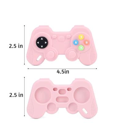 PandaEar Silicone Teething Toys for Babies 6-18 Months | Remote Control & Game Pad Teether | BPA-Free Chew Toys for Infants | Natural Freezer Safe | Beige & Pink - Buy Online on GoSupps.com