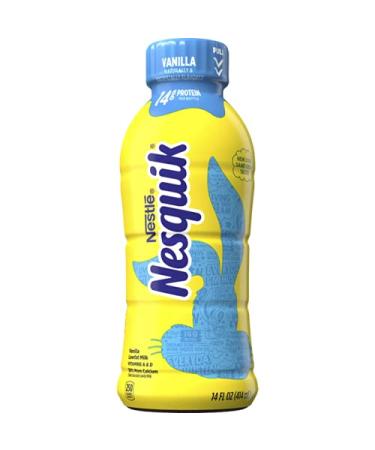 Nestle Nesquick Flavored Low fat Milk VITAMIN A&D - Vanilla - 14 Ounce Bottles 12 Pack