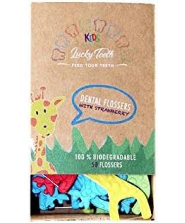 Kids Dental Floss Picks - Fluoride-Free Natural Strawberry Flavor Fun Animal Shapes Eco-Friendly & Biodegradable - Prevent Tooth Decay & Gum Disease - Buy Online on GoSupps.com