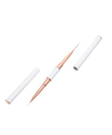 minkissy Pull Line Nail Art Pen Practical Marking Pen Nail Pen Eyebrow Mark Pens Nail Painting Drawing Pens Fine Tip Nail Art Nail Paint Brush Manicure Painted White Metal Brush Set