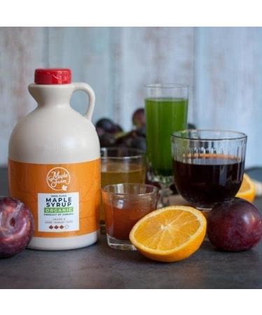 MapleFarm - Pur Sirop d' rable BIO Cat gorie A Fonc - go t robuste - 1 litre (1 32 Kg) - Organic maple syrup - Grade A - Dark robust taste - Sirop d' rable biologique - Pancake sirop 1 l (Lot de 1) - Buy Online on GoSupps.com