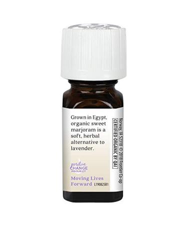 Aura Cacia Organic Sweet Marjoram Essential Oil 0.25 fl oz - Pure & Natural Aroma - Buy Online on GoSupps.com