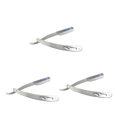 FOMIYES 3pcs hand razor for men manual razor stainless steel razor blade main rubber handle man