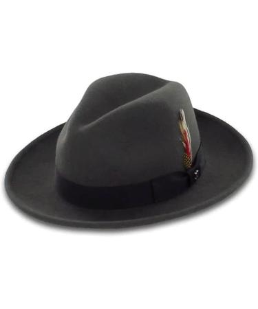 Belfry Crushable Dress Fedora - Men's Vintage Style Hat - 100% Pure Wool - Black, Blue, Grey, Pecan Brown - Medium Navy - Buy Online on GoSupps.com
